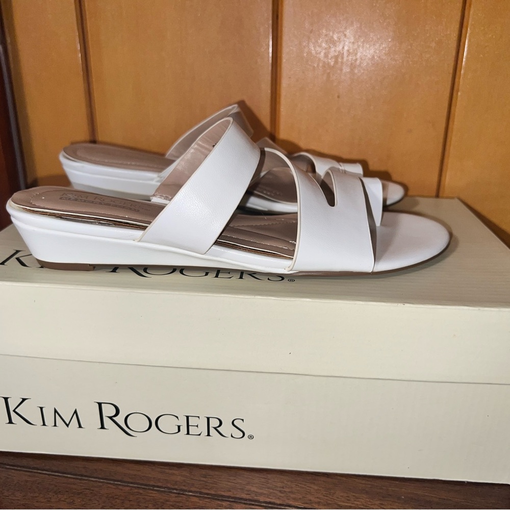 Kim Rogers white sandals